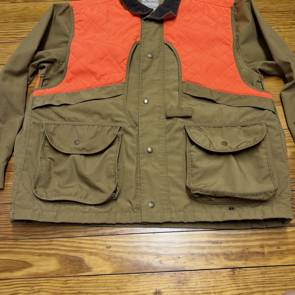 Master Sportsman Hunting Jacket Brown Blaze Orange Men's Large Small Game Pouch - Picture 6 of 11